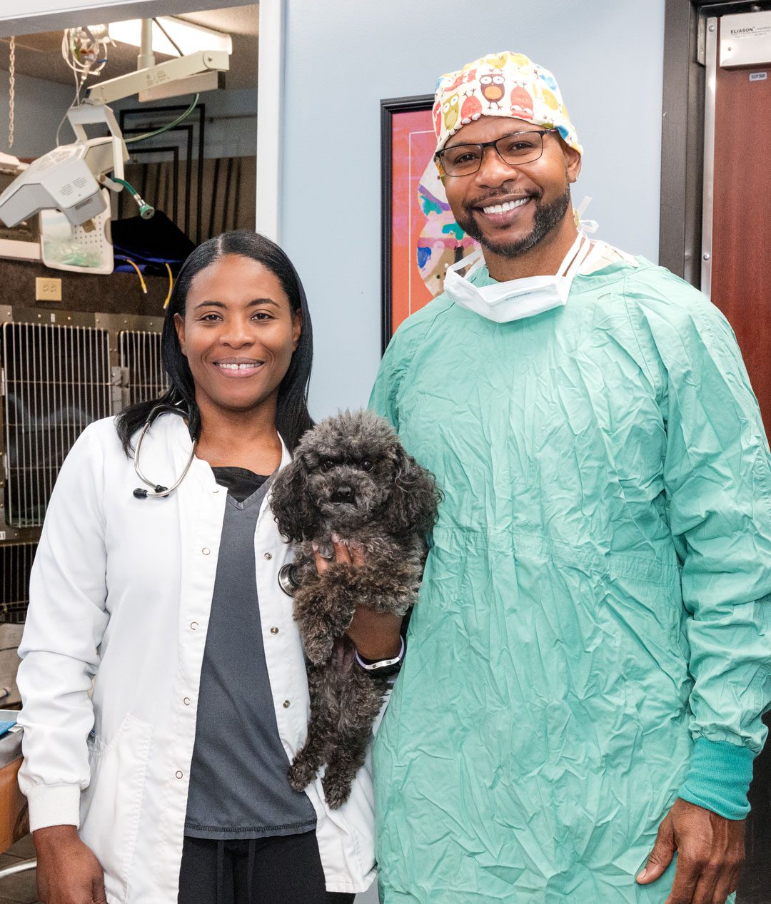 Smiling Male And Female Veterinarians