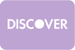rectangular logo of Discover credit card in purple