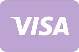 rectangular logo of Visa credit card in purple